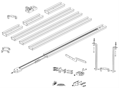 Ditec rails 4x 1m t.b.v. Ditec AIR garagedeur motor